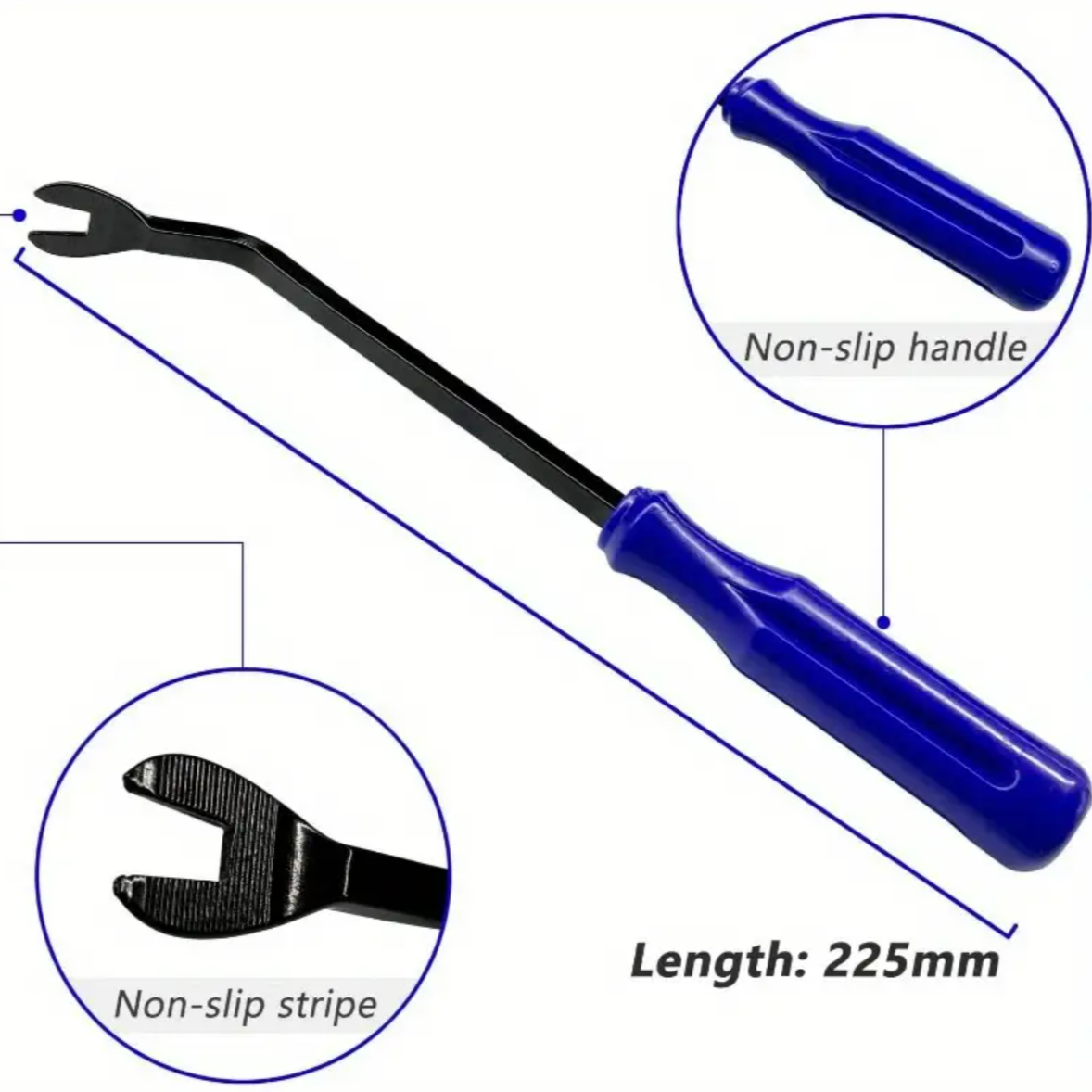 Extractor de capse pentru tapiterie, Zola®, plastic si metal, lungime 22.5 cm, albastru Extractor de capse pentru tapiterie, Zola®, plastic si metal, lungime 22.5 cm, albastru